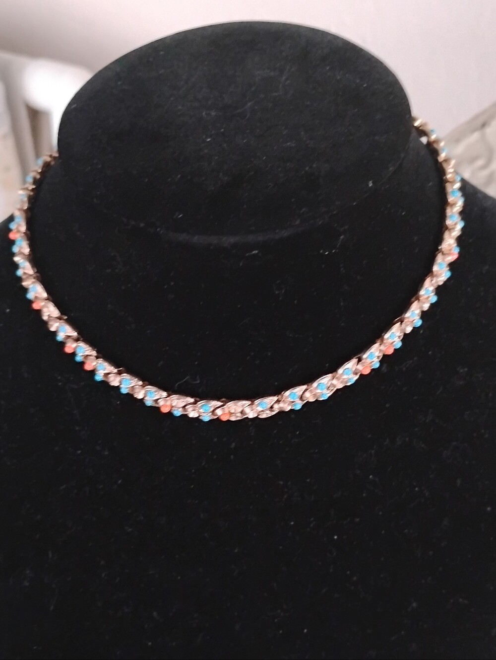 Blue & Pink Crystal Chain Necklace - Women Jewelry
